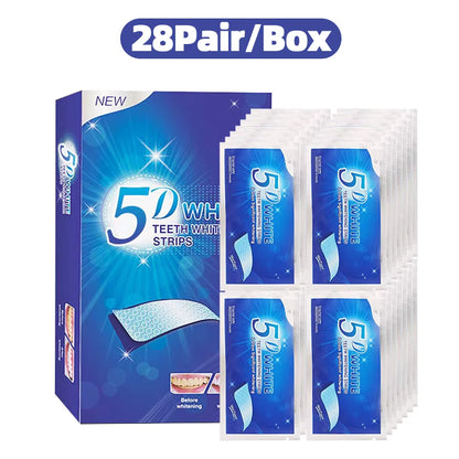 5D Teeth Whitening Strip 7/14/21/28 Pair Whiter Strips for Removing Smoking Coffee Stain, Effective Home Use Tooth Whitening Kit